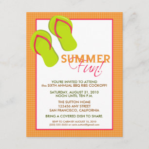 Summer Fun Picnic/BBQ Invitation (orange)