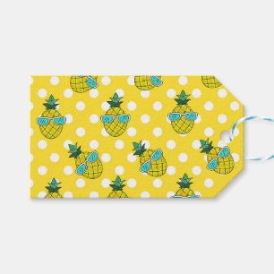 Summer fun pineapples sun bathing gift paper tags