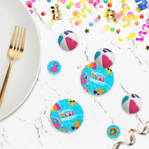 Summer Fun Pool Party Custom Name  Confetti