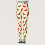 Summer Fun Red Watermelon Yellow Pattern Leggings<br><div class="desc">Celebrate the summer and sunny days with this fun pattern leggings featuring partly eaten red watermelons against a light yellow background.

*Please note that the Zazzle Watermark that appears in the zoom preview will NOT appear on the final printed product

© Rosewood and Citrus</div>