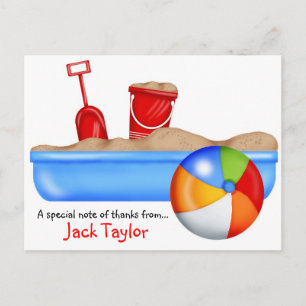Summer Fun Sand box Beach Ball Postcard