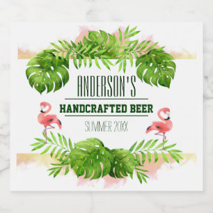 Summer Fun Tropical Beer Bottle Label