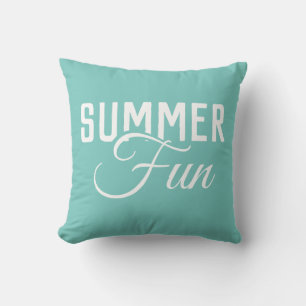 SUMMER FUN typography   Outdoor Pillow