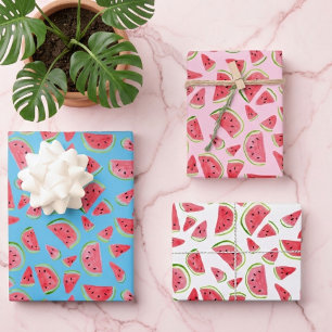 Summer Fun Watercolor Watermelon Colorful Gift Wrapping Paper Sheet