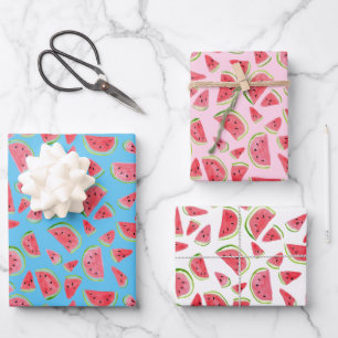 Summer Fun Watercolor Watermelon Colourful Gift Wrapping Paper Sheet