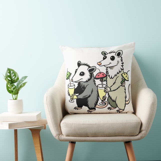 Summer Funny Animal Throw Pillow  (Chair)