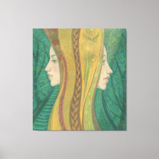Summer, Gaja, Forest Goddess, fantasy surreal art Canvas Print (Front)