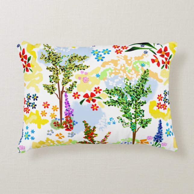 Summer garden accent pillow (Front)