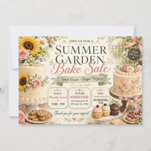 Summer Garden Bake Sale Design Invitation