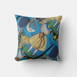 SUMMER GARDEN / BEAUTY FASHION COSTUME DESIGNER THROW PILLOW