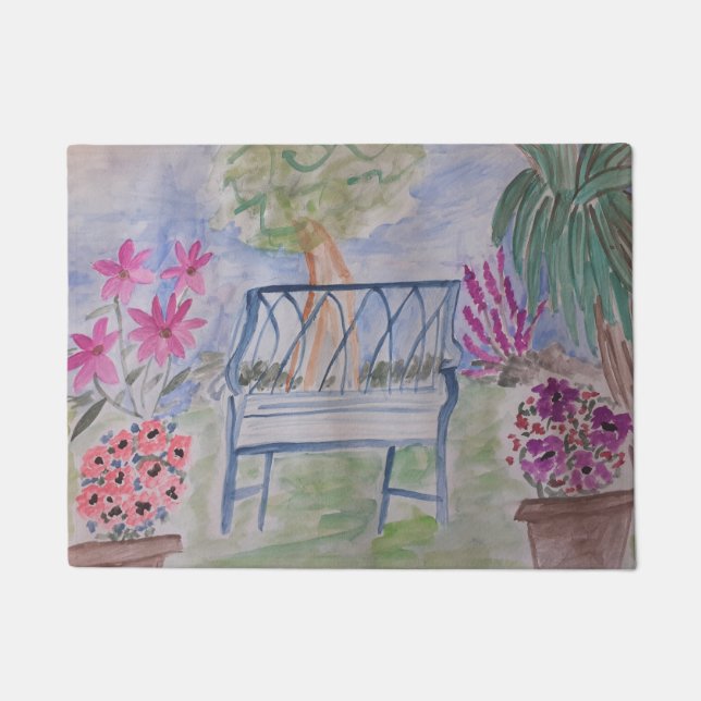 Summer Garden Bench  Doormat (Front)