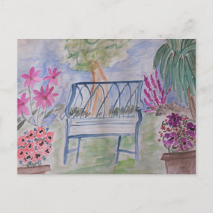 Summer Garden Bench  Postcard