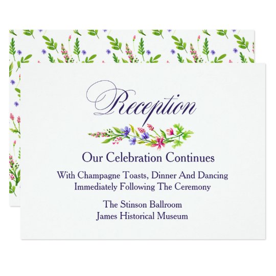 Summer Garden Floral Reception Card