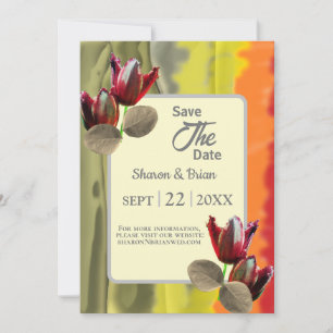 Summer Garden Floral Tulip Save-The-Date Invitation