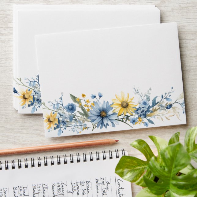 Summer Garden Floral Wedding Invitation Envelope (Stacked)
