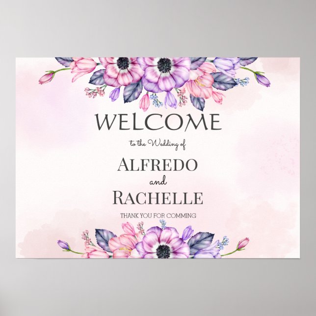 Summer Garden Floral Wedding Poster (Front)