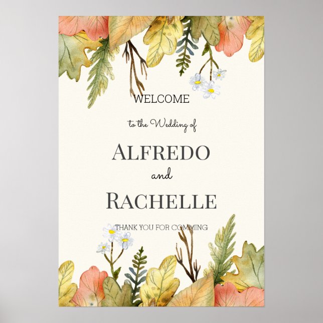 Summer Garden Floral Wedding Poster (Front)
