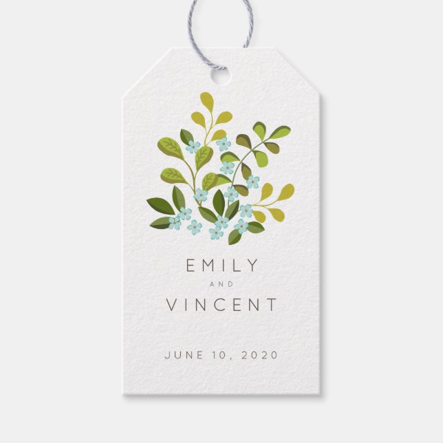 Summer Garden Floral Wedding Suite Favour Tag (Front)