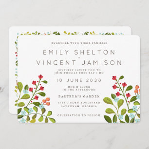 Summer Garden Floral Wedding Suite Invitation