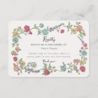 Summer Garden Party Floral Baby Registry Insert