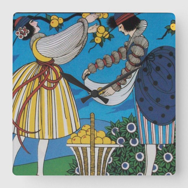 SUMMER GARDEN SQUARE WALL CLOCK (Front)
