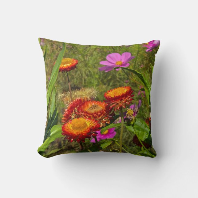 Summer garden throw pillow (Front)