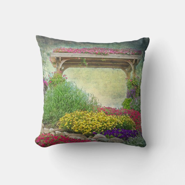 Summer Garden Throw Pillow (Front)