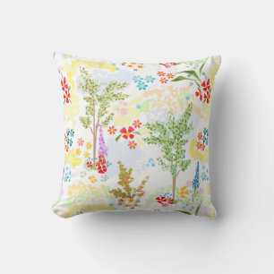 Summer garden throw pillow