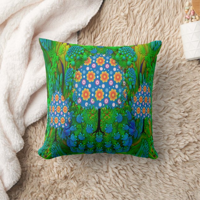 Summer Garden  Throw Pillow (Blanket)