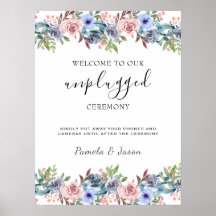 Summer Garden Watercolor Floral unplugged sign