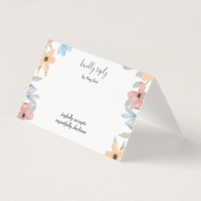 Summer Garden Watercolor Floral Wedding (Front)