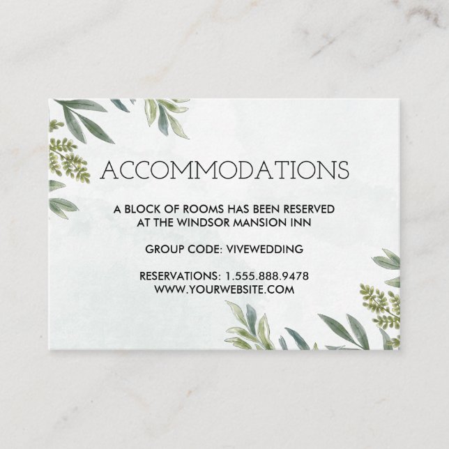Summer Garden Watercolor Floral Wedding Enclosure Card (Front)