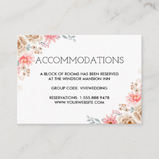Summer Garden Watercolor Floral Wedding Enclosure Card