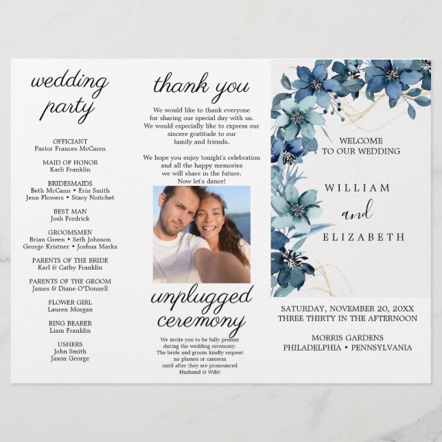 Summer Garden Watercolor Floral Wedding Flyer (Front)