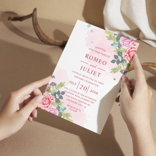  Summer Garden Watercolor Floral Wedding Invitatio Invitation