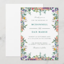 Summer Garden Watercolor Floral Wedding