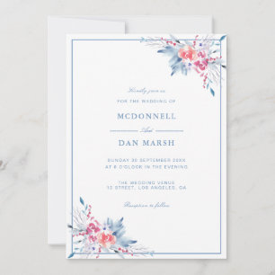 Summer Garden Watercolor Floral Wedding Invitation