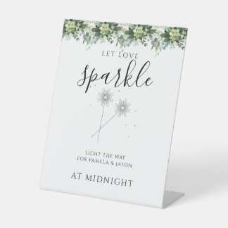 Summer Garden Watercolor Floral Wedding Pedestal Sign