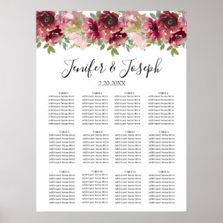 Summer Garden Watercolor Floral Wedding  Poster