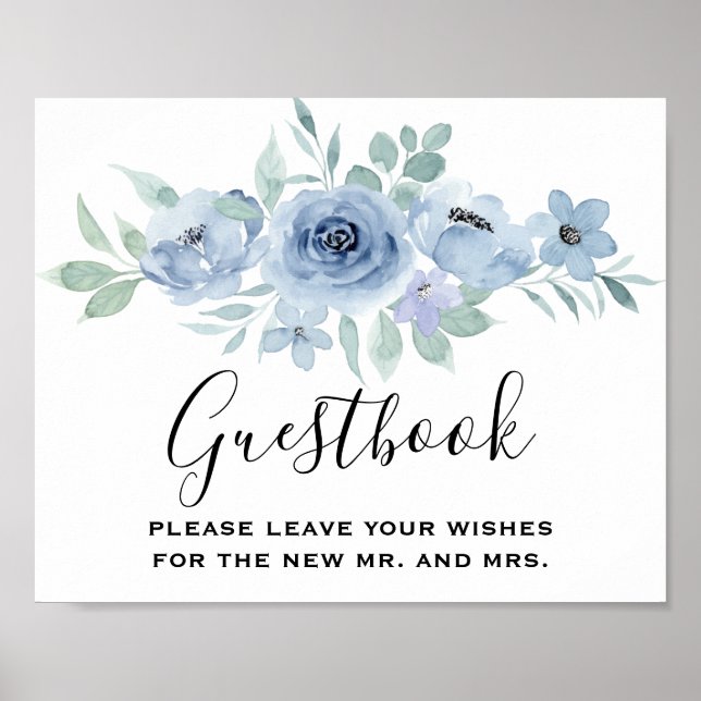 Summer Garden Watercolor Floral Wedding Poster (Front)