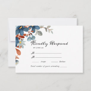 Summer Garden Watercolor Floral Wedding RSVP Card