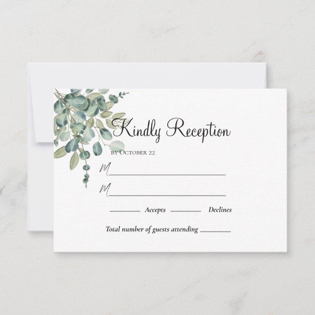 Summer Garden Watercolor Floral Wedding RSVP Card (Front)