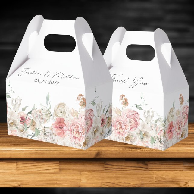 Summer Garden Watercolour Floral Wedding Favor Box (Summer Garden Watercolour Floral Wedding Favor Boxes
)
