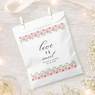 Summer Garden Watercolour Floral Wedding Favour Bag