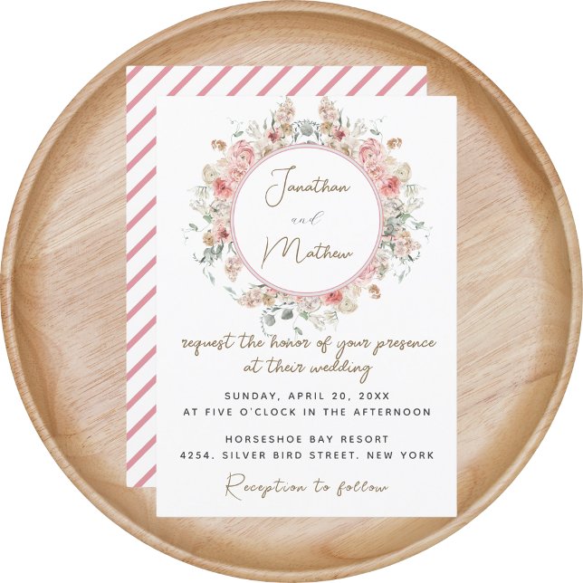Summer Garden Watercolour Floral Wedding Invitation (Summer Garden Watercolour Floral Wedding Invitation
)