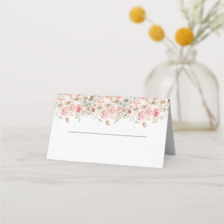 Summer Garden Watercolour Floral Wedding Place Card