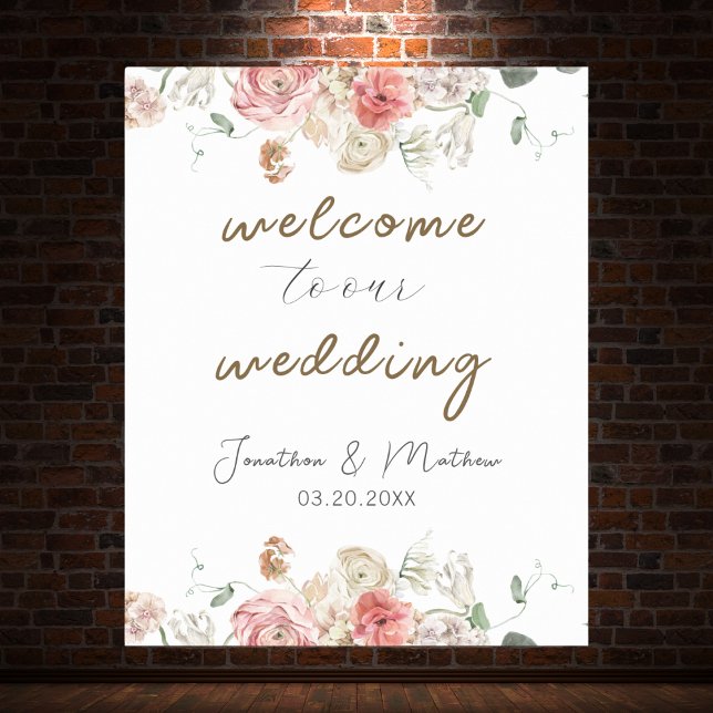 Summer Garden Watercolour Floral Wedding Poster (Summer Garden Watercolour Floral Wedding Poster
)