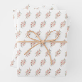 Summer Garden Watercolour Floral Wedding Wrapping Paper Sheet