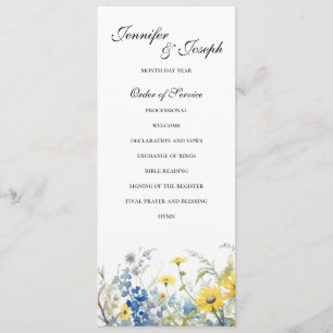 Summer Garden Wedding Ceremony Simple Program