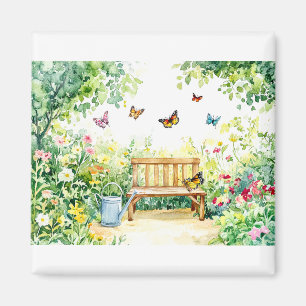 Summer Garden with Butterflies Magnet